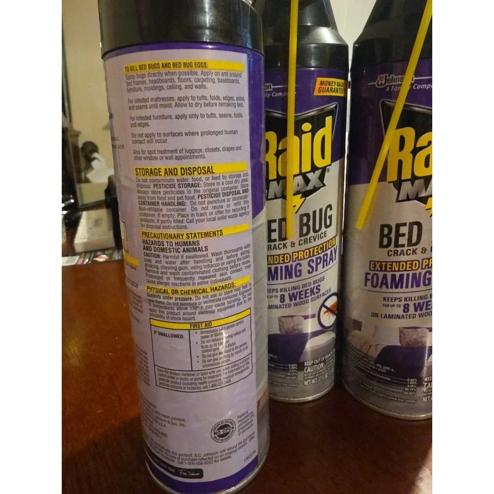 Raid Max Bed Bug Foaming Spray Crack Crevice 17.5 oz Extended Protection ( 3pc